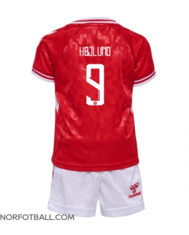 Billige Fotballdrakt Danmark Rasmus Hojlund #9 Replika Hjemmedraktsett Barn EM 2024 Kortermet (med bukser)